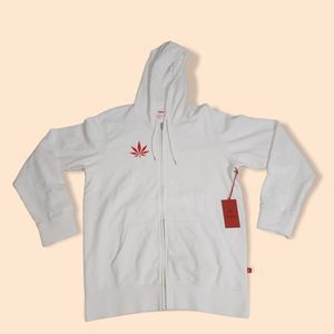 Medmen Men's 3XL White 100% Cotton Full Zip Hoodie‎ Jacket New W/ Tag MSRP $89